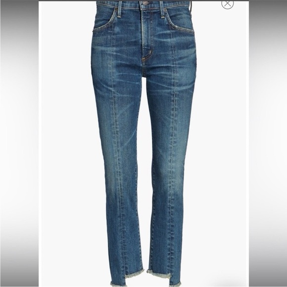 Citizens Of Humanity Amari Step Hem Mid Rise Front Seam Ankle Jeans Size 26 - Picture 2 of 14